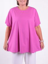 Basic Cotton Swing T Shirt - Round Neck 10516, Tops & Shirts, Pure Plus Clothing, Lagenlook Clothing, Plus Size Fashion, Over 50 Fashion